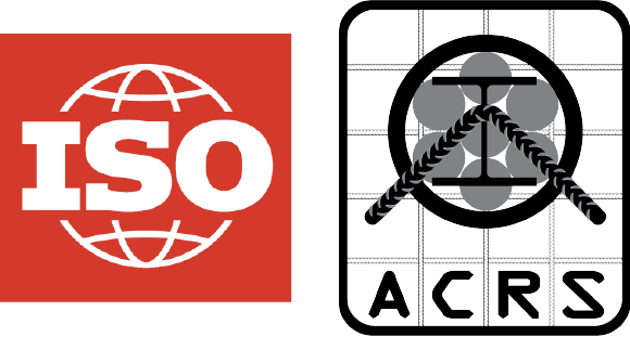 Steel Quality certification logos for ISO and ACRS